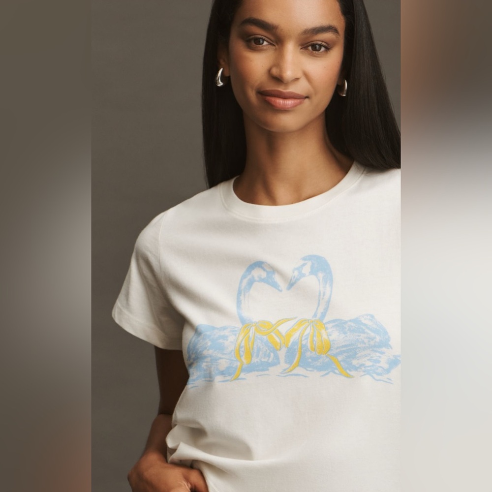 Anthropologie Swan Graphic Tee NEW